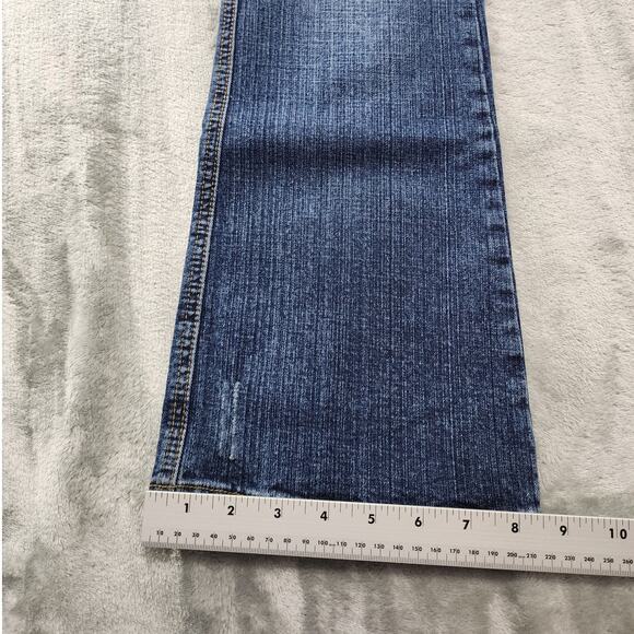 NEW J-Star Jeans Womens 3/4 Blue Studded Low Rise Bootcut Stretch Denim Faded - Picture 16 of 16